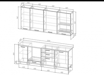 Кухонный гарнитур Санторини 2200 мм, Стол. 26 мм в Ревде - revda.mebel-e96.ru