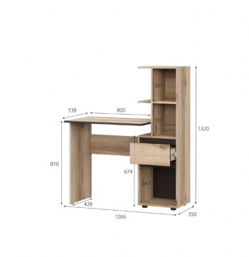 Стол письменный с надстройкой Берген (МИ) в Ревде - revda.mebel-e96.ru