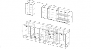 Кухонный гарнитур Виола МДФ 2800 мм Sanvut в Ревде - revda.mebel-e96.ru