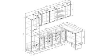 Угловой кухонный гарнитур Крафт 3200*1400 мм Sanvut в Ревде - revda.mebel-e96.ru