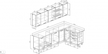 Угловой кухонный гарнитур Трансильвания 2600х1600 мм Sanvut в Ревде - revda.mebel-e96.ru