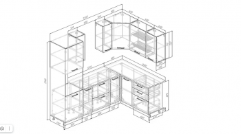 Угловой кухонный гарнитур Дели 2400*1600 мм Sanvut в Ревде - revda.mebel-e96.ru