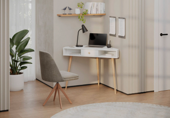 Стол письменный угловой, арт.6-01104, белый(ГК) в Ревде - revda.mebel-e96.ru