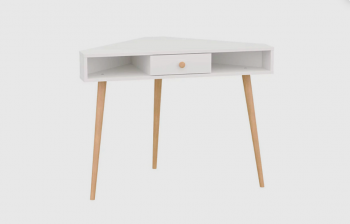 Стол письменный угловой, арт.6-01104, белый(ГК) в Ревде - revda.mebel-e96.ru