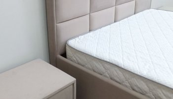 Кровать с подъемным механизмом Мега беж (Лин) в Ревде - revda.mebel-e96.ru