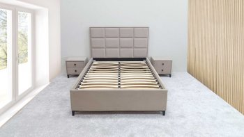 Кровать с подъемным механизмом Мега беж (Лин) в Ревде - revda.mebel-e96.ru