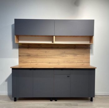 Кухонный гарнитур Монако 2000 мм графит (СВ) в Ревде - revda.mebel-e96.ru