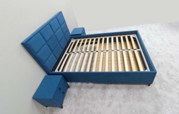 Кровать с подъемным механизмом Мега синий (Лин) в Ревде - revda.mebel-e96.ru