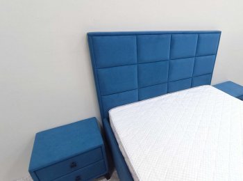 Кровать с подъемным механизмом Мега синий (Лин) в Ревде - revda.mebel-e96.ru