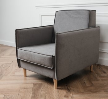 Кресло 831 Серый, велюр (Brendoss) в Ревде - revda.mebel-e96.ru