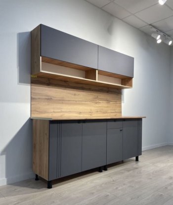 Кухонный гарнитур Монако 2000 мм графит (СВ) в Ревде - revda.mebel-e96.ru
