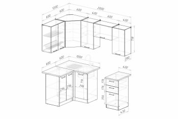 Кухонный гарнитур Альба оптима 5 1200х2000 мм (Герда) в Ревде - revda.mebel-e96.ru
