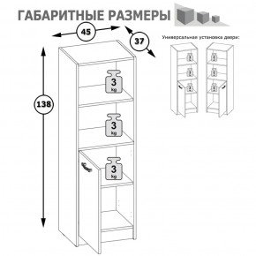 Стеллаж две ниши и дверка Альфа 09.135 солнечный свет в Ревде - revda.mebel-e96.ru