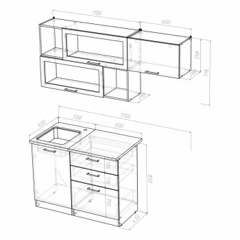 Кухонный гарнитур Алина экстра 1700 мм (Герда) в Ревде - revda.mebel-e96.ru