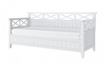 Кровать из массива Амелия белый античный (БМ) в Ревде - revda.mebel-e96.ru