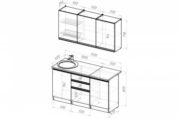 Кухонный гарнитур Амели нормал 1500 мм (Герда) в Ревде - revda.mebel-e96.ru