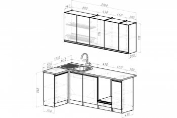 Кухонный гарнитур Амели прайм 400 1100х2000 мм (Герда) в Ревде - revda.mebel-e96.ru