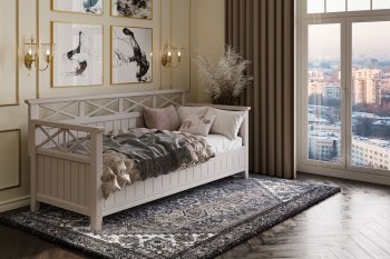 Кровать из массива Амелия льняной (БМ) в Ревде - revda.mebel-e96.ru