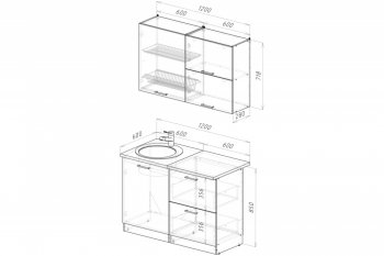 Кухонный гарнитур Антика лайт 1200 мм (Герда) в Ревде - revda.mebel-e96.ru