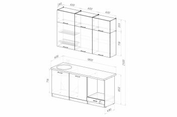 Кухонный гарнитур Асая макси 2 1800 мм ПМ (Герда) в Ревде - revda.mebel-e96.ru