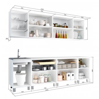 Кухонный гарнитур Айсбери 2400 мм (БТС) в Ревде - revda.mebel-e96.ru
