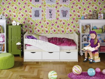 Кровать Бабочки Шарли белый (Миф) в Ревде - revda.mebel-e96.ru