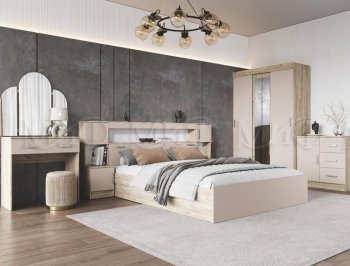 Спальный гарнитур Бася крафт/кашемир (Миф) в Ревде - revda.mebel-e96.ru