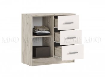 Комод 3 ящика 1 дверь Бася крафт/кашемир (Миф) в Ревде - revda.mebel-e96.ru