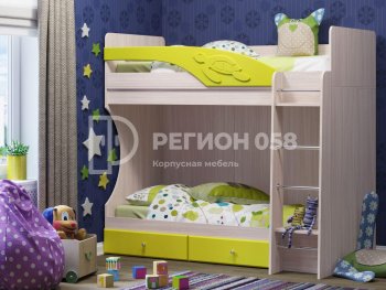 Двухъярусная кровать Бемби МДФ (Регион) в Ревде - revda.mebel-e96.ru