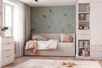 Диван-кровать Бенто с ПМ, велюр Крем (ДСВ) в Ревде - revda.mebel-e96.ru