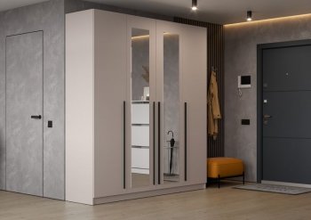Шкаф 2000 мм Берген ШК-2000 с зеркалом кашемир (ИЦ) в Ревде - revda.mebel-e96.ru