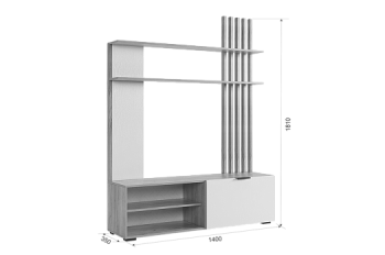 Стенка Бери К2 графит (Мебельсон) в Ревде - revda.mebel-e96.ru