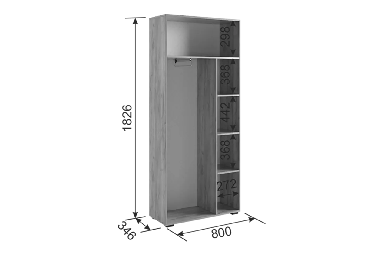 Шкаф с антресолью 1600 мм Бери К1 белый (Мебельсон) в Ревде - revda.mebel-e96.ru