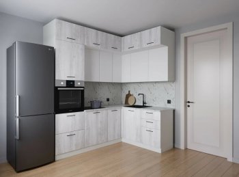 Кухонный гарнитур угловой Бланка 2200*1700 мм (Санвут) в Ревде - revda.mebel-e96.ru