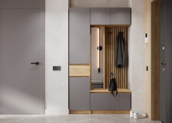 Прихожая Бостон Лайт комп.1 серый шифер (Стиль) в Ревде - revda.mebel-e96.ru