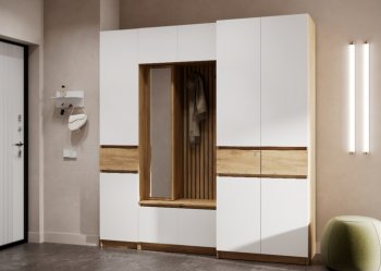 Прихожая Бостон Лайт комп.2 белый (Стиль) в Ревде - revda.mebel-e96.ru
