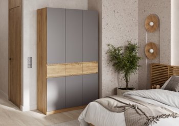 Шкаф 1200 мм Бостон Лайт ШК-003 серый (Стиль) в Ревде - revda.mebel-e96.ru
