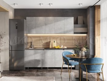 Кухонный гарнитур 2000 мм Челси бетон (Миф) в Ревде - revda.mebel-e96.ru