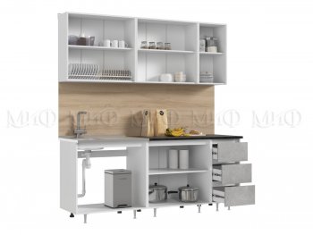 Кухонный гарнитур 2000 мм Челси бетон (Миф) в Ревде - revda.mebel-e96.ru