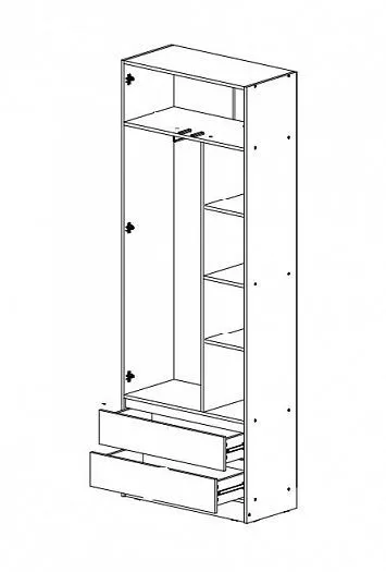 Шкаф 800 мм Челси Color (Миф) в Ревде - revda.mebel-e96.ru