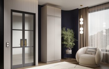 Шкаф 800 мм Челси двустворчатый с антресолью Кашемир (Миф) в Ревде - revda.mebel-e96.ru