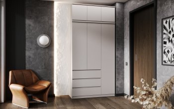 Шкаф 1200 мм Челси с антресолью Кашемир (Миф) в Ревде - revda.mebel-e96.ru