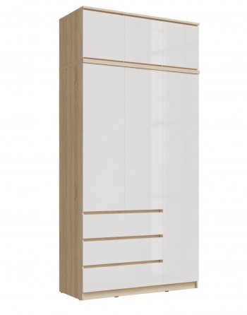 Шкаф 1200 мм Челси с антресолью, сонома/белый (Миф) в Ревде - revda.mebel-e96.ru