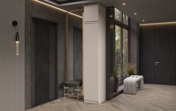 Пенал 400 мм Челси (1 створка) с антресолью, Кашемир (Миф) в Ревде - revda.mebel-e96.ru