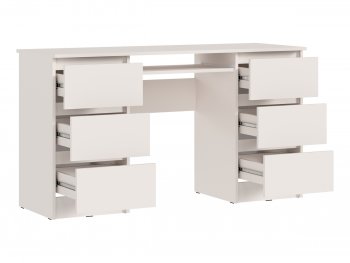 Письменный стол Челси 6 ящиков кашемир (Миф) в Ревде - revda.mebel-e96.ru