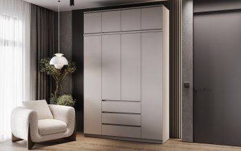 Шкаф 1600 мм Челси с антресолью Кашемир (Миф) в Ревде - revda.mebel-e96.ru