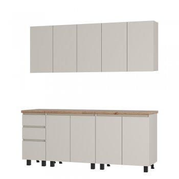 Кухонный гарнитур Честер 2000 мм кашемир (БТС) в Ревде - revda.mebel-e96.ru