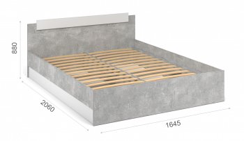 Кровать Чикаго 160 с ламелью Ателье светлый/белый (Имп) в Ревде - revda.mebel-e96.ru