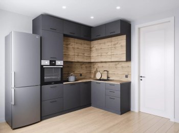 Кухонный гарнитур угловой Дели 2200*1700 мм (Санвут) в Ревде - revda.mebel-e96.ru
