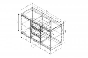 Комод 3ящ.2дв. Дельта Next 25.04 ЯШ/белый (ФМ) в Ревде - revda.mebel-e96.ru